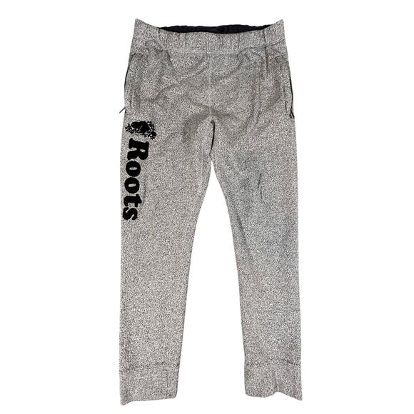 Roots Canada Organic Park Slim Heavy Fleece Jogger Pants Zip Pockets Gray - Picture 1 of 6
